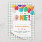 Fun to Be One Photo First Birthday part  招待状 (正面/裏面)
