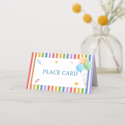 Fun to Be One Place Card Birthday Table Card プレイスカード (正面)