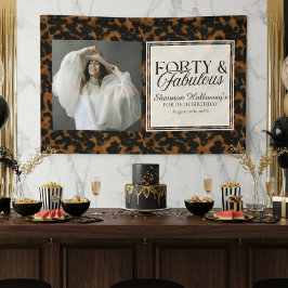 Fun Tortoise Birthday Forty and Fabulous Photo 横断幕