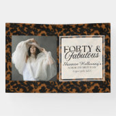 Fun Tortoise Birthday Forty and Fabulous Photo 横断幕 (横)