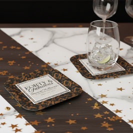 Fun Tortoise Shell Birthday Forty and Fabulous スクエアペーパーコースター