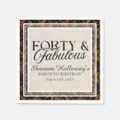 Fun Tortoise Shell Birthday Forty and Fabulous スタンダードカクテルナプキン (正面)