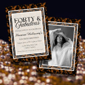 Fun Tortoise Shell Birthday Forty and Fabulous 招待状