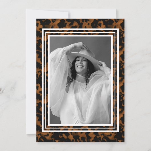 Fun Tortoise Shell Birthday Forty and Fabulous 招待状 (裏面)