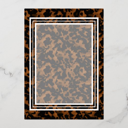 Fun Tortoise Shell Birthday Forty and Fabulous 箔招待状 (裏面)