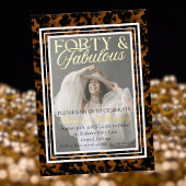 Fun Tortoise Shell Birthday Forty and Fabulous 箔招待状