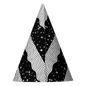 Fun Trendy Black White Stripes Stars  パーティーハット (裏面)