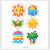 Fun Tropical Expression Decal, Cute Happy Face シール (シート)