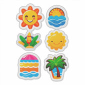 Fun Tropical Expression Decal, Cute Happy Face シール (正面)