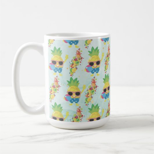 Fun Tropical Pattern  コーヒーマグカップ (左)