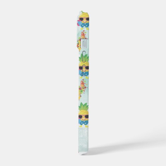 Fun Tropical Pattern with Custom Name  iPhone 15ケース (左側面)
