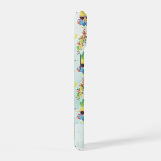 Fun Tropical Pattern with Custom Name  iPhone 15ケース (右側面)