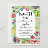 Fun Tropical Tutti Frutti Two Birthday Party 招待状 (正面)