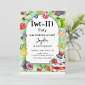 Fun Tropical Tutti Frutti Two Birthday Party 招待状 (スタンド正面)