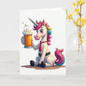 Fun Unicorn Party Time Card カード (黄色い花)