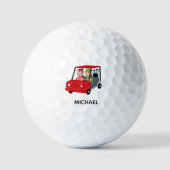 Fun Unique  Cart Monogram Name Golf Balls ゴルフボール (正面)