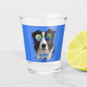 Fun Unique Pets Dog and Cat Sunglasses Photo Blue ショットグラス (正面)