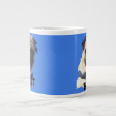 Fun Unique Pug Sunglasses Dog Dad Lover Photo Blue ジャンボコーヒーマグカップ (正面)