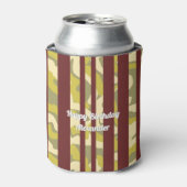 Fun Urban Camouflage Stripe Pattern Birthday 缶クーラー (缶正面)