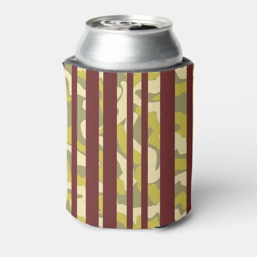 Fun Urban Camouflage Stripe Pattern Birthday 缶クーラー (缶裏面)
