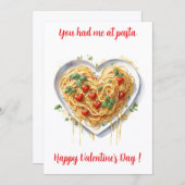 Fun Valentine Pasta Heart Italy   Holiday Card シーズンカード (正面/裏面)