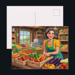 Fun vegetable vendor any purpose  ポストカード<br><div class="desc">Fun vegetable vendor any purpose postcard</div>