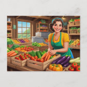 Fun vegetable vendor any purpose  ポストカード (正面)