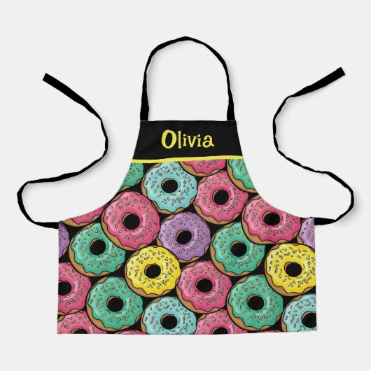 Fun Vibrant Glazed Donuts エプロン (正面)
