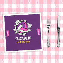 Fun Volleyball Birthday Girl スタンダードカクテルナプキン