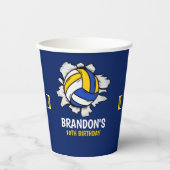 Fun Volleyball Boy Birthday 紙コップ (正面)