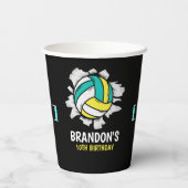 Fun Volleyball Boy Birthday 紙コップ (裏面)