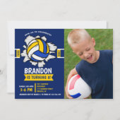 Fun Volleyball Kids Birthday 招待状 (正面)