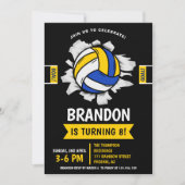 Fun Volleyball Kids Birthday 招待状 (正面)