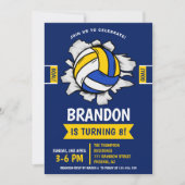 Fun Volleyball Kids Birthday 招待状 (正面)