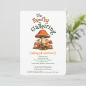 Fun Watercolor Mushrooms Retro Family Reunion 招待状 (スタンド正面)