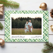 Fun Watercolor Plaid Check Christmas Photos Custom シーズンカード