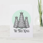 Fun We Three Kings Pun Christmas Tree card カード (正面)