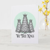 Fun We Three Kings Pun Christmas Tree card カード (黄色い花)