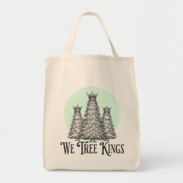 Fun We Three Kings pun tree tote bag トートバッグ