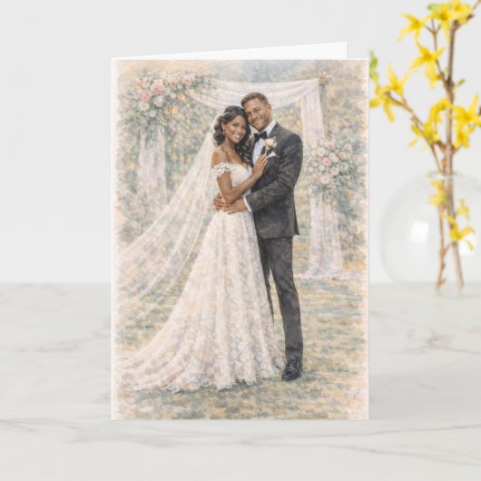 Fun Wedding Prayer Inspired by Ezekiel 25:17 カード (黄色い花)