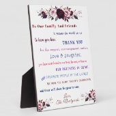 Fun Wedding Thank You Red Pink Roses フォトプラーク (側面)