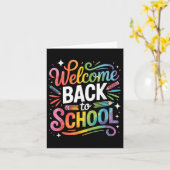 Fun Welcome Back To School Rainbow Teachers Studen カード (黄色い花)