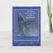 Fun Whale Personalized Graduation Greeting Card カード (正面)
