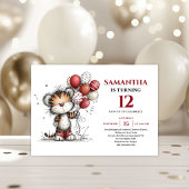 Fun whimsical animals theme kids birthday invites 招待状