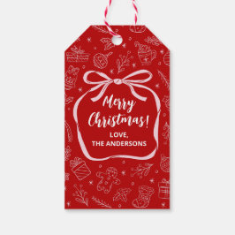 Fun Whimsical Hand Drawn Christmas Holiday ギフトタグ