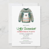 Fun Whimsical Ugly Sweater Holiday Invitation 招待状 (正面)