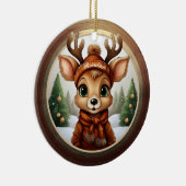 Fun Whimsical Winter Wildlife Christmas Decor  Cer セラミックオーナメント (右)