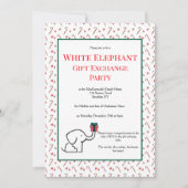 Fun White Elephant Gift Exchange Cute Party 招待状 (正面)