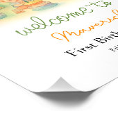 Fun Wild One Boy 1st Birthday Party Welcome Sign フォトプリント (角)