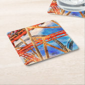 fun with roller coaster tote bag スクエアペーパーコースター (アングル)